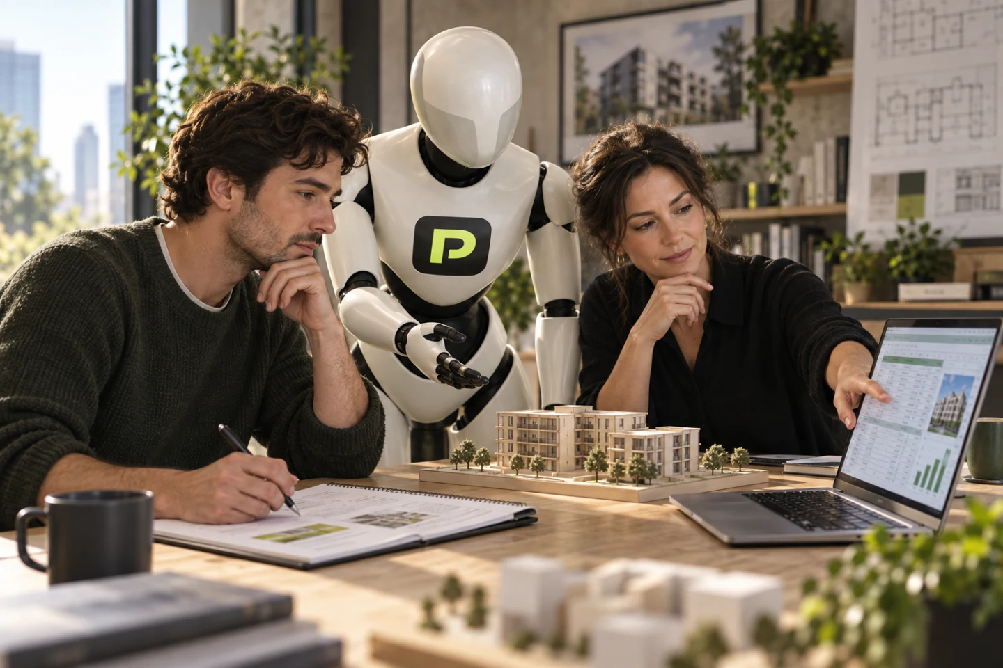 The Propfessor robot supports a group of property professionals learning together.